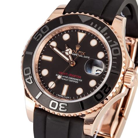 rolex gold watch with black face|rolex rose gold yachtmaster 40mm.